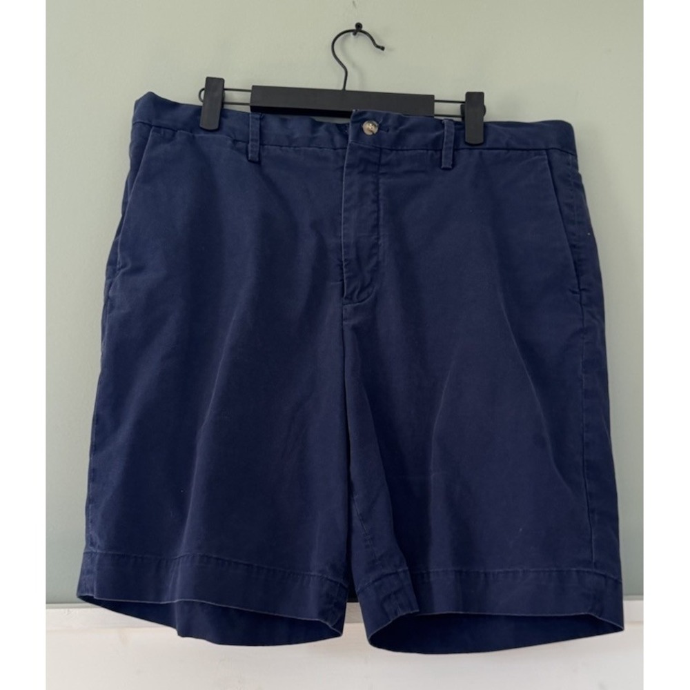 Polo Ralph Lauren Shorts Men 35 Navy Blue 8" Classic Fit Stretch Chino